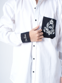 Royal Emblem: Luxurious Aari Work Embroidered Shirts for Men
