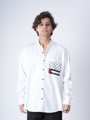 Freedom Shirt: Graceful Aari Embroidery for Men by DenZari
